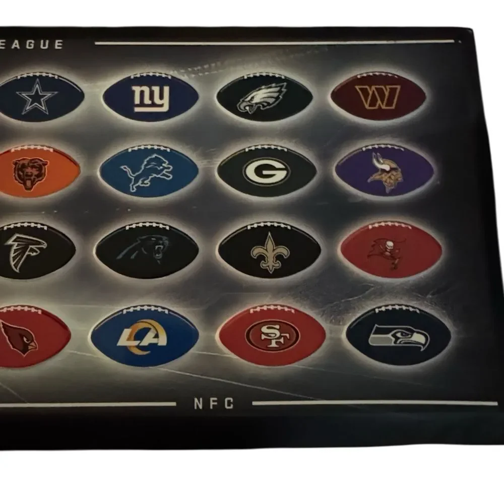 NFL Team Logo Metal Sign Black and Multicolor Game Room Man Cave 24.5” x 9”